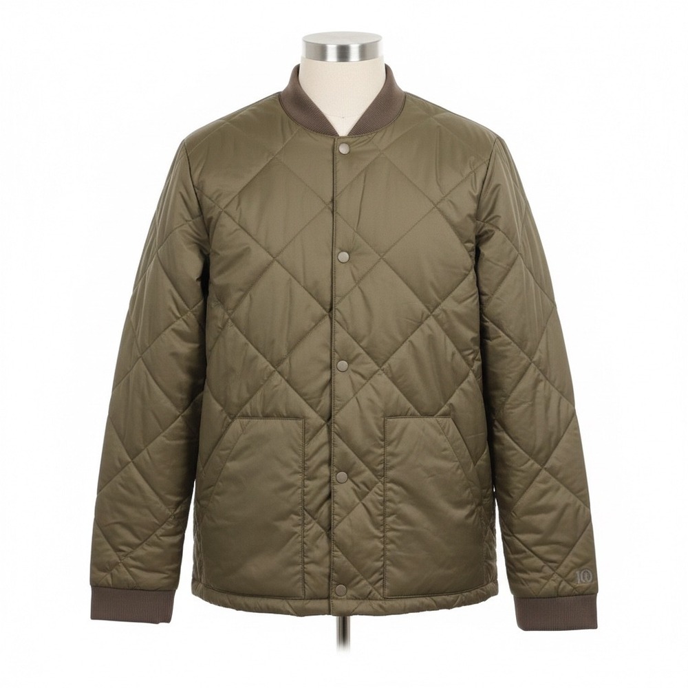 tentree Diamond Padded Bomber Jacket Tundra Green Mens XXL Quilted Winter Coat